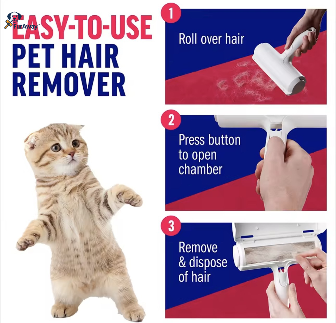 FurAway™ – Racleur magique anti-poils pour animaux
